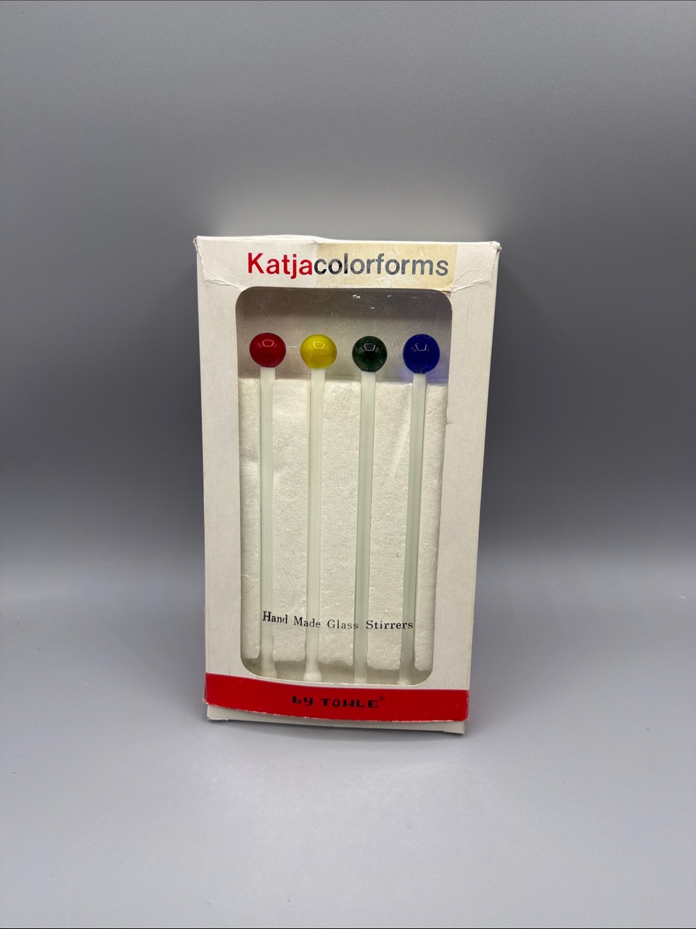 Katja Colorforms Hand Made Glass Stirrers - Multicolor Towle No. 7120 Small Ball